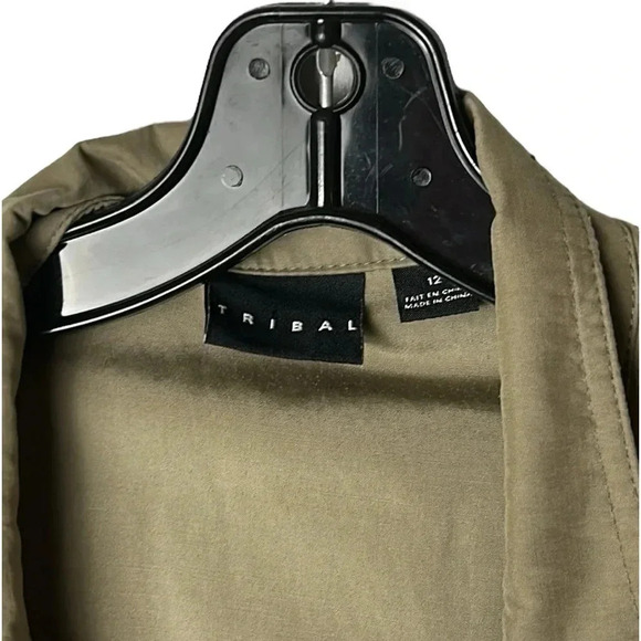 Tribal Brand, safari utility jacket women size 12. khaki ,prairie inspired layer - Picture 3 of 12